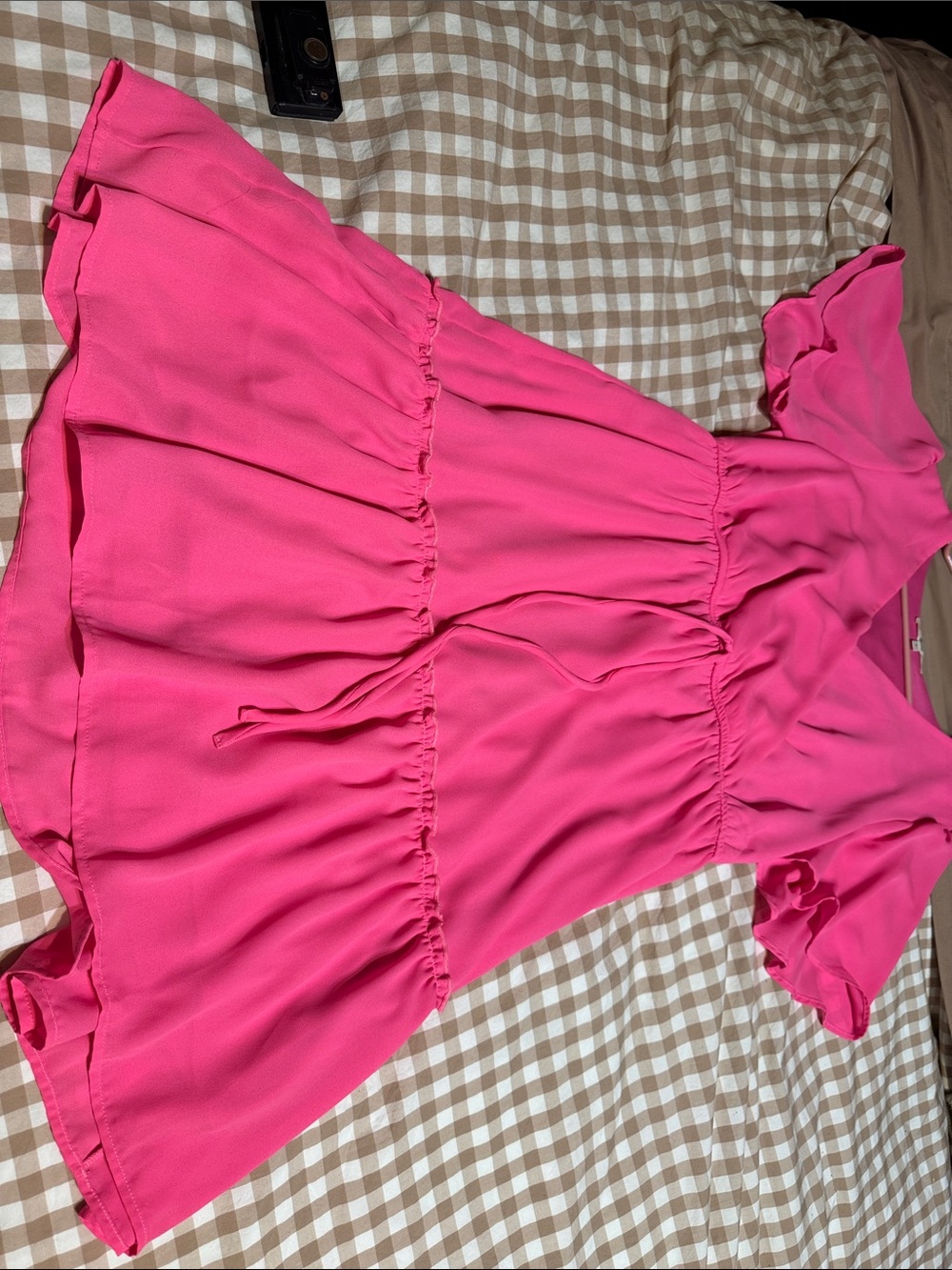 ANDREE BY UNIT Hot Pink V-Neck Mini Dress - Picture 2 of 7